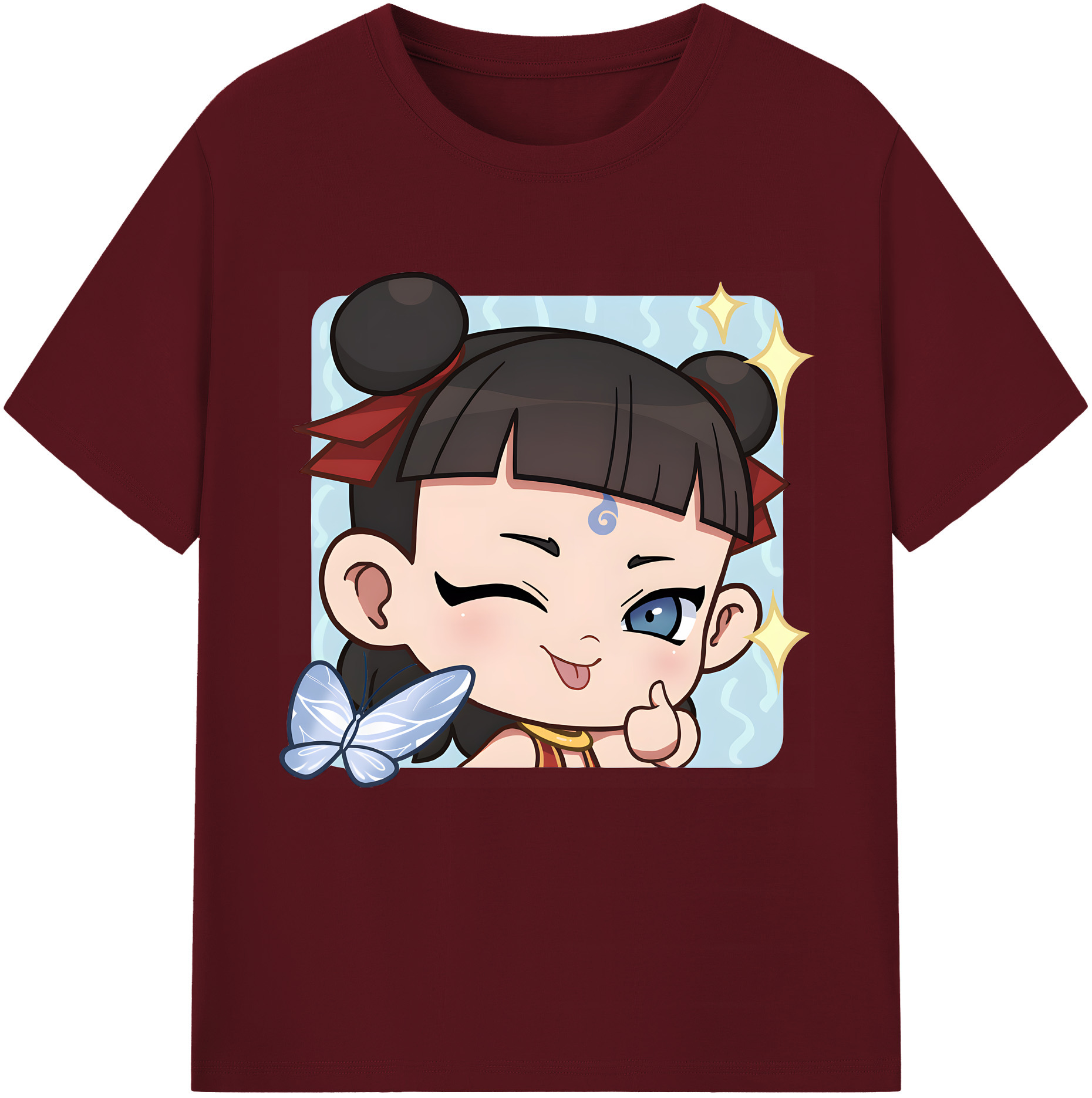 （画像用） Ne Zha 2 ナタ 魔童の大暴れ 綿100％半袖Tシャツ（フロントプリント）